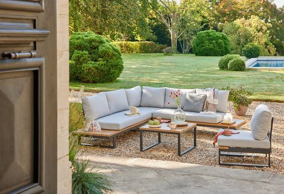 Salon de jardin aluminium anthracite 6 personnes Engy ECLOZ